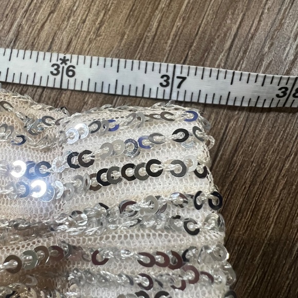 Loft Sequin Jogger Pants Cream Womens Pants Sz Medium Holiday Party Dressy - Picture 6 of 12